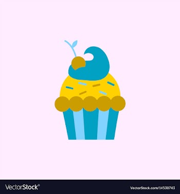 Cherry cupcake icon vector image