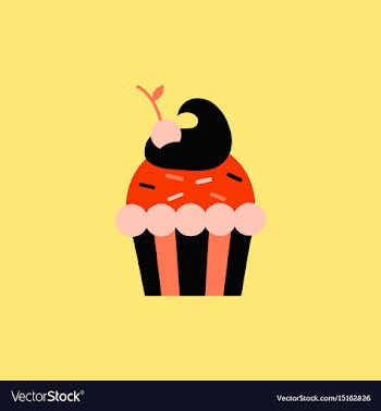 Cherry cupcake icon vector image