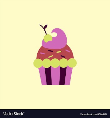 Cherry cupcake icon vector image