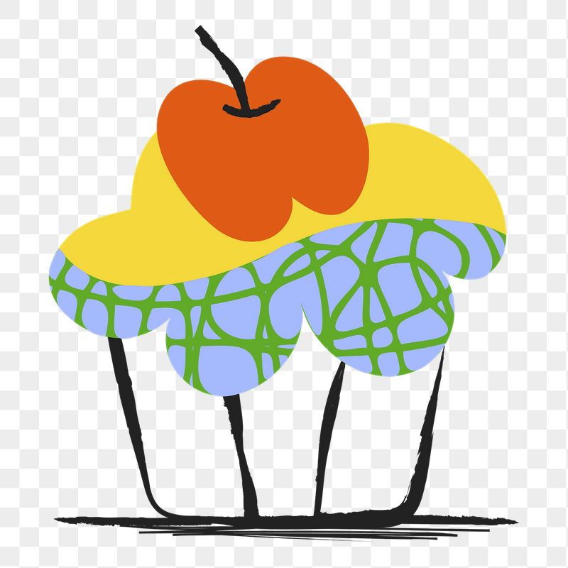 Cherry cupcake png sticker, colorful | Free PNG Illustration - rawpixel