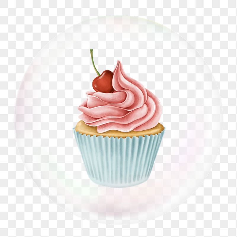 Cherry cupcake png sticker, dessert | Free PNG - rawpixel