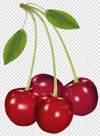 Cherry Fruit , Cherries , four red cherry fruits transparent background PNG clipart