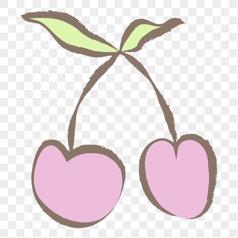 Cherry fruit png sticker, pastel | Free PNG Illustration - rawpixel