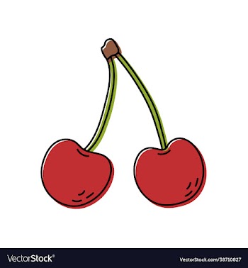 cherry isolated on white background berry sketch