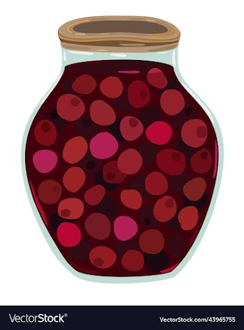 cherry jam in glass jar
