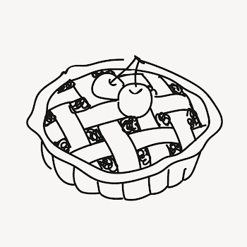 Cherry pie, bakery pastry doodle | Free Photo Illustration - rawpixel