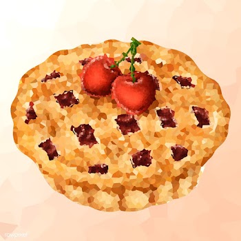Cherry pie crystallized style illustration | Free  illustration - 2347145