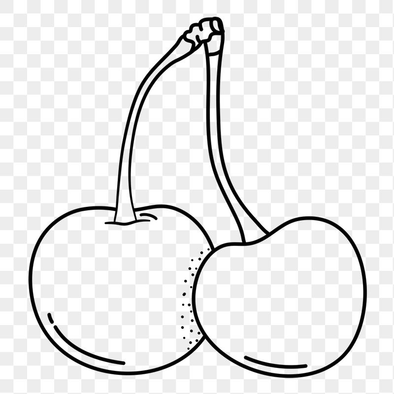 Cherry png doodle sticker, black | Free PNG Illustration - rawpixel