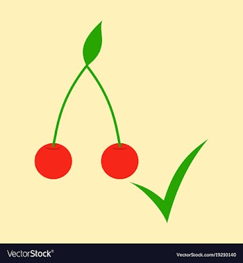 Cherry sweet fruit flat icon realistic vector image