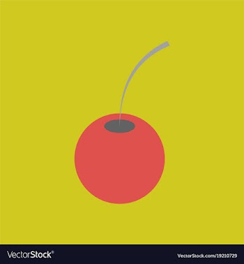 Cherry sweet fruit flat icon realistic vector image