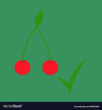 Cherry sweet fruit flat icon realistic vector image