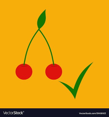 Cherry sweet fruit flat icon realistic vector image