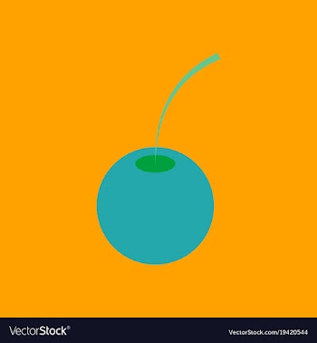 Cherry sweet fruit flat icon realistic vector image