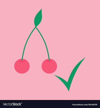 Cherry sweet fruit flat icon realistic vector image