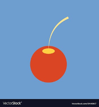 Cherry sweet fruit flat icon realistic vector image