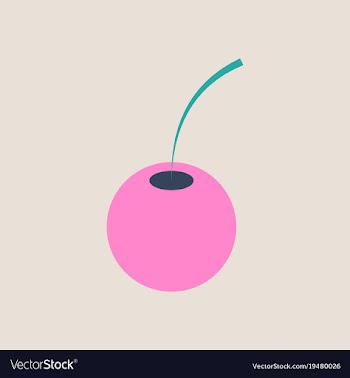 Cherry sweet fruit flat icon realistic vector image