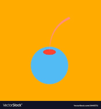 Cherry sweet fruit flat icon realistic vector image
