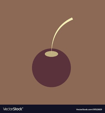 Cherry sweet fruit flat icon realistic vector image