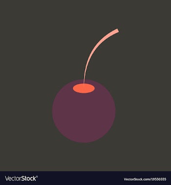 Cherry sweet fruit flat icon realistic vector image