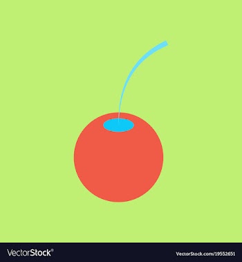 Cherry sweet fruit flat icon realistic vector image