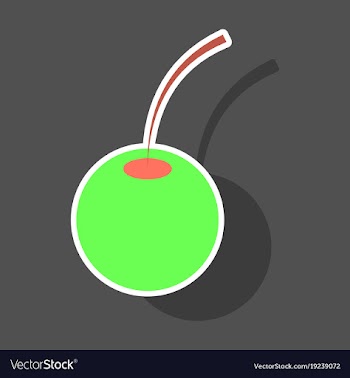 Cherry sweet fruit sticker icon realistic vector image