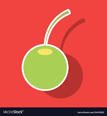 Cherry sweet fruit sticker icon realistic vector image