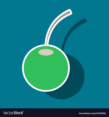 Cherry sweet fruit sticker icon realistic vector image