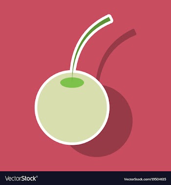 Cherry sweet fruit sticker icon realistic vector image