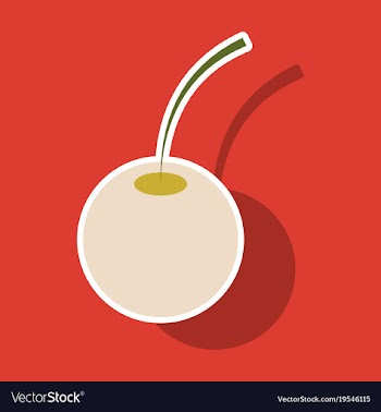 Cherry sweet fruit sticker icon realistic vector image