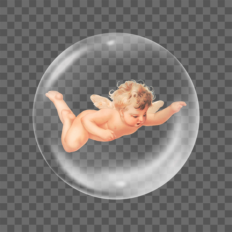 Cherub cupid png sticker, bubble | Free PNG - rawpixel