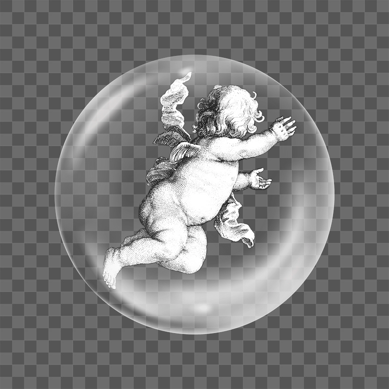 Cherub cupid png sticker, bubble | Free PNG - rawpixel