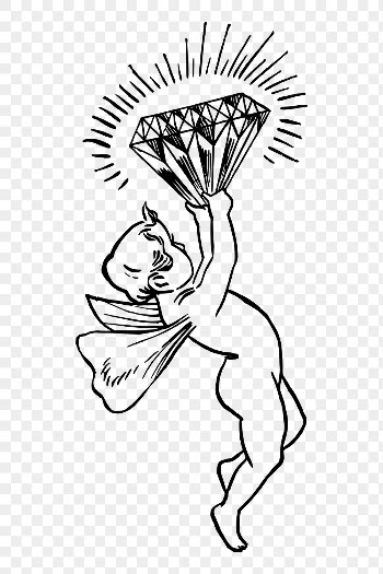 Cherub holding diamond png sticker | Free PNG - rawpixel