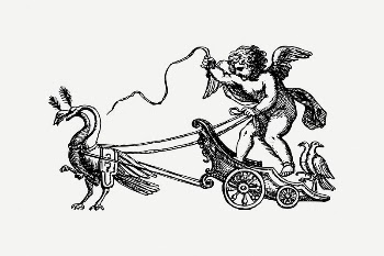 Cherub on chariot clipart, vintage | Free PSD Illustration - rawpixel