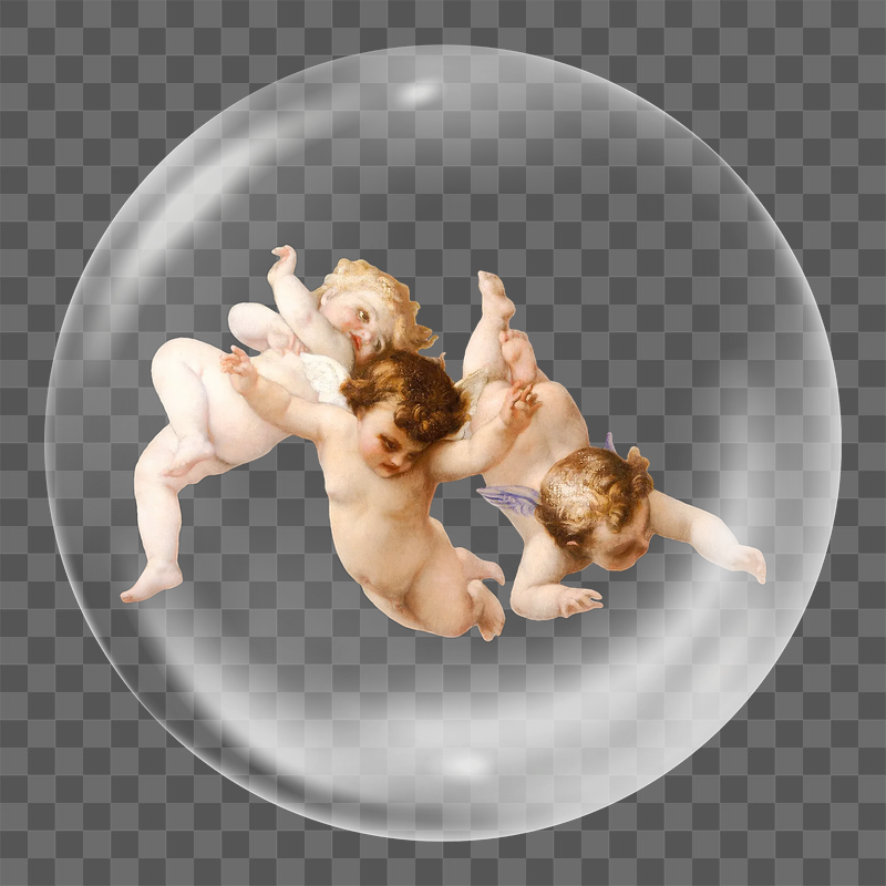 Cherubs png sticker bubble design | Free PNG - rawpixel