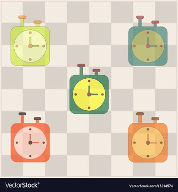 Chess clock stopwatch timer collection vector image