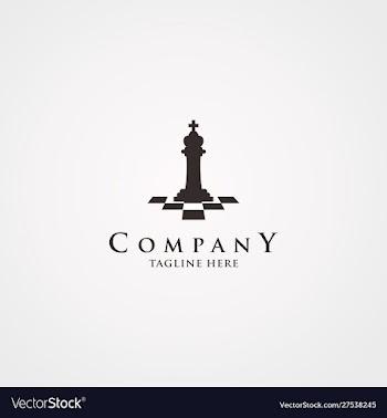 Chess flat logo design editable eps file vector image