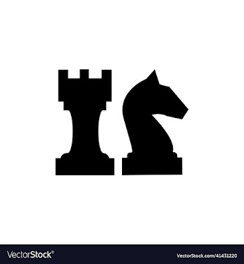 chess game strategy knight with queen silhouette