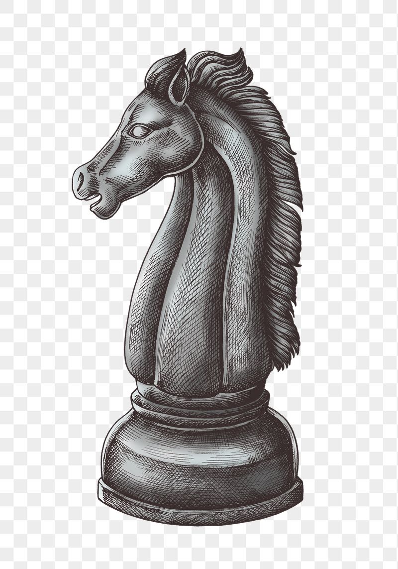 Chess knight png vintage sticker | Free PNG - rawpixel