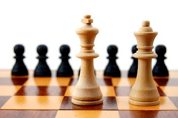 chess piece isolated on white background advising to strategic behavior