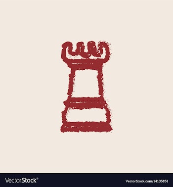 Chess rook in watercolor style vector image