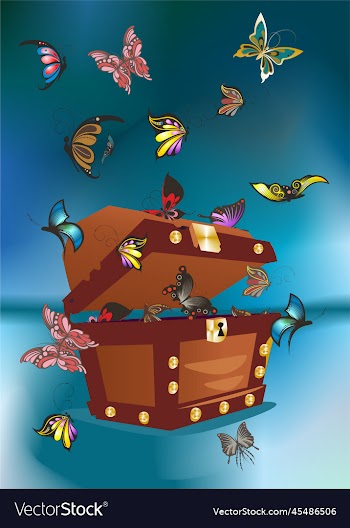chest with butterflies