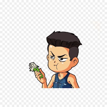 Chewing gum Face Illustration - Even eat a chewing gum should put an aside face 