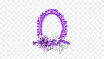 Cheyokota Digital Scraps - Purple Oval Flower Frame Png