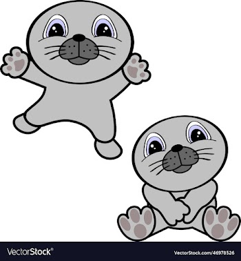 chibi baby seal character cartoon pack