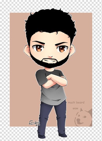 Chibi Drawing Anime Art, bearded grandfather transparent background PNG clipart