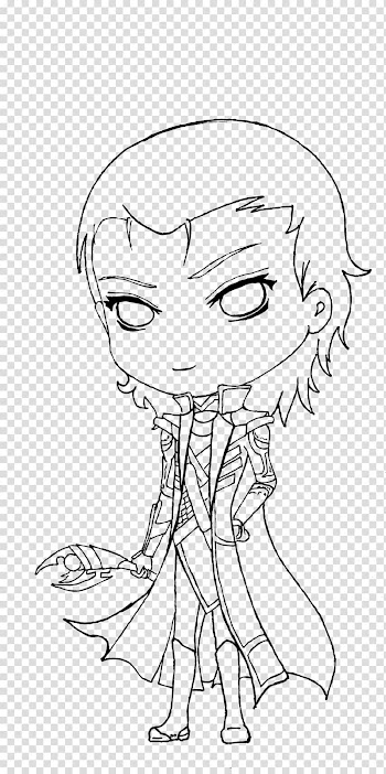Chibi Drawing Line art, loki transparent background PNG clipart