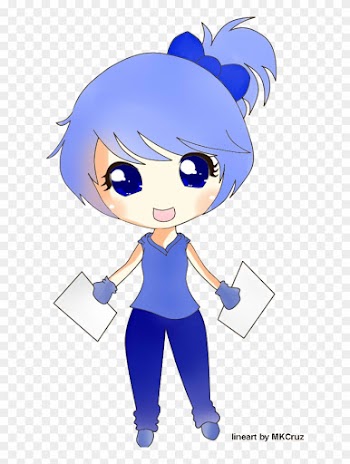 Chibi Girl - Blue Chibi Girl Png