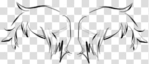 Chibi hair linearts, anime hair sketch transparent background PNG clipart