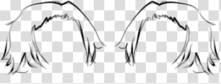 Chibi hair linearts, anime hair sketch transparent background PNG clipart