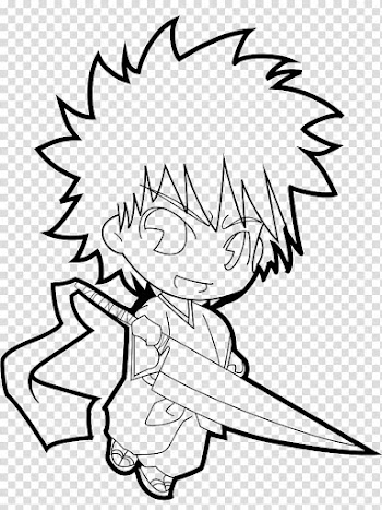 Chibi Ichigo Line Art transparent background PNG clipart